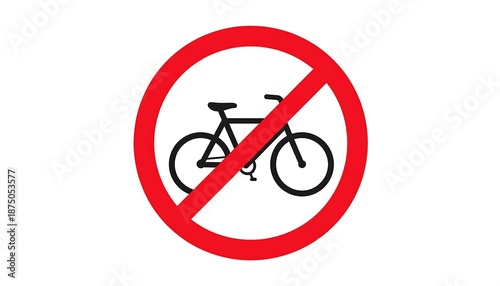 No Cycling Prohibited Sign Symbol.