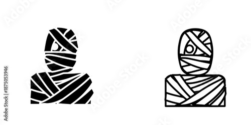 Mummy set icon isolated on white background.