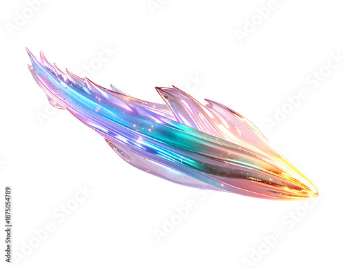 Luminous, multi-colored stylized energy streak against black