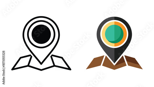 Map pin icons with different designs