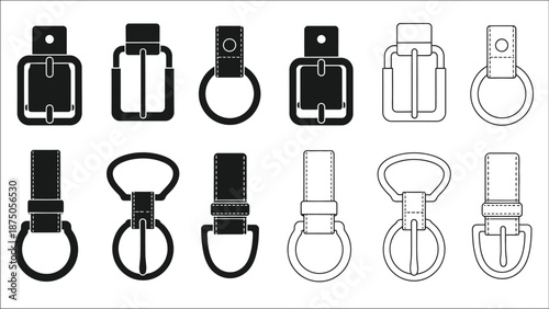 variety of metal clips and buckles in different designs and styles