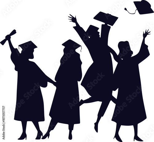 Celebrating Graduation Silhouette