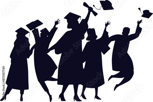 Celebrating Graduation Silhouette