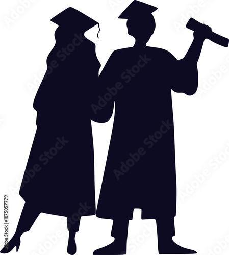 Celebrating Graduation Silhouette