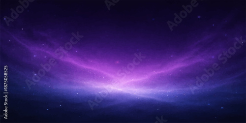 An abstract blue space background features a bright nebula and glowing stars across a dark cosmic galaxy universe filled with light and ethereal starry clouds