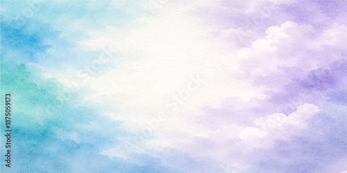 A bright and beautiful summer day features a clear blue sky filled with white clouds and sunlight, creating a high-altitude atmosphere of natural beauty and light