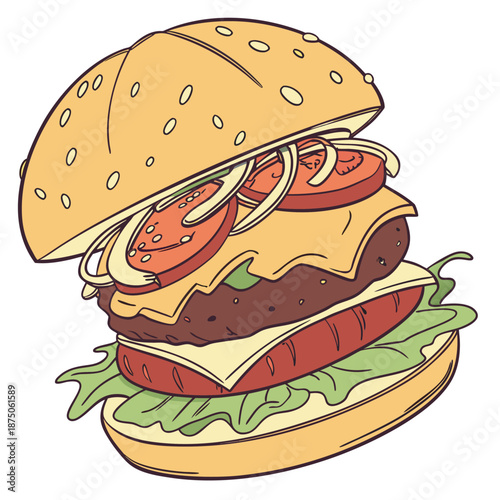 chiken berger vector 