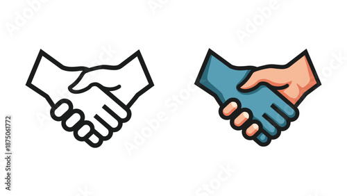 Handshake illustration showing agreement and partnership