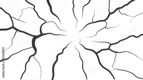 Black and abstract cracked texture radiating from center pattern