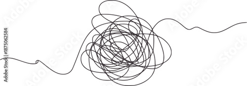 Chaotic dark grey scribble line chaos