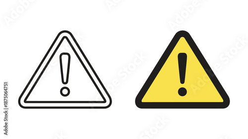 Warning signs with exclamation marks