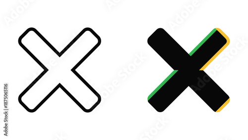 Cross mark symbol in different styles