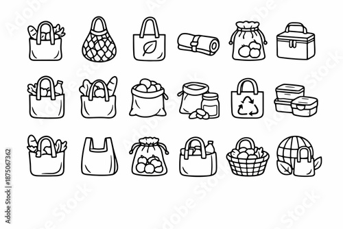 Eco-friendly reusable bags and containers for sustainable shopping