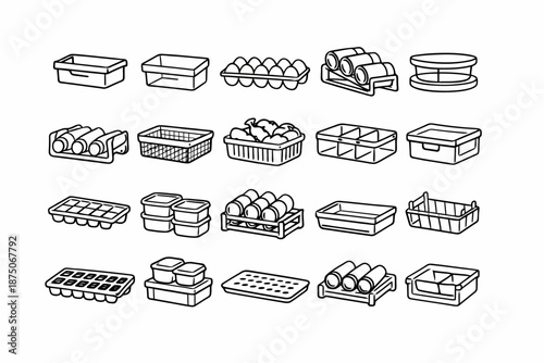 Collection of various food storage containers for organized kitchen space