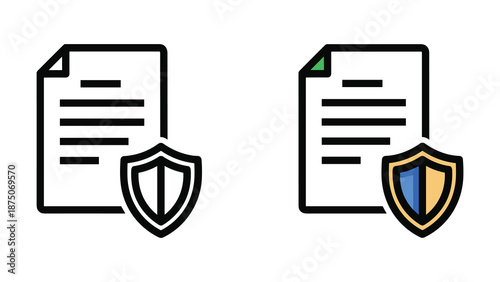 Secure document icons with shield protection