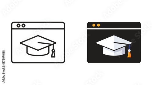 Graduation cap icon displayed on browser window