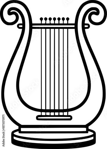 Lira Stringed Music Instrument Vector Illustration