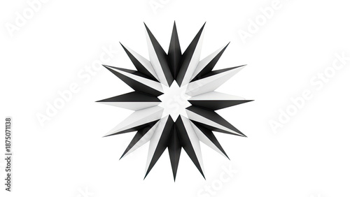 Black and White Starburst Abstract Sculpture