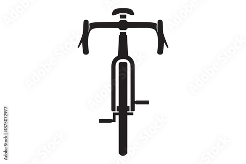 Black bicycle silhouette isolated on white background