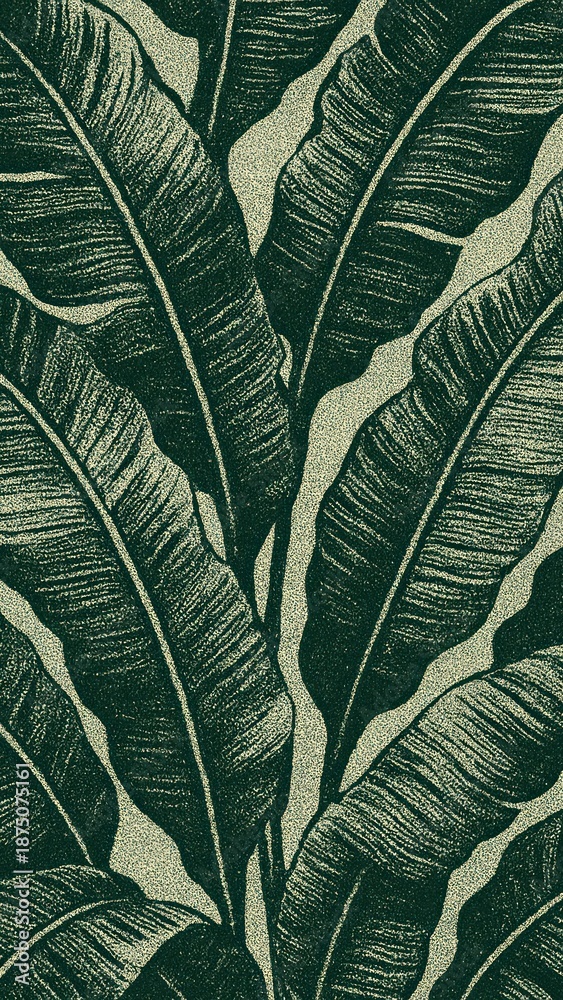 Naklejka premium Tropical leaves detailed mobile wallpaper