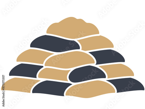 Canvas-taulu A stylized sandbag icon representing flood mitigation