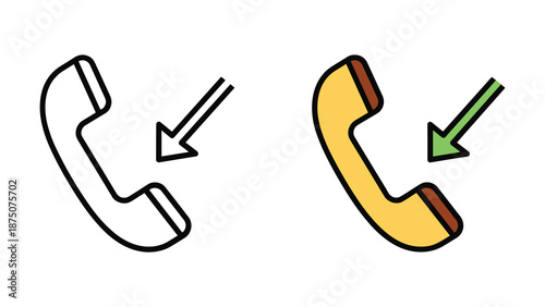 Illustration of two telephone receivers with arrows