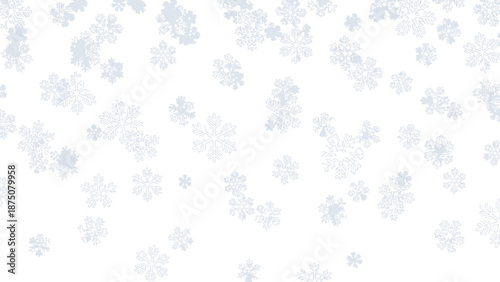 Delicate gradient pastel blue and pink snowflake overlay patterns falling gently against a crisp clean white background for winter holidays