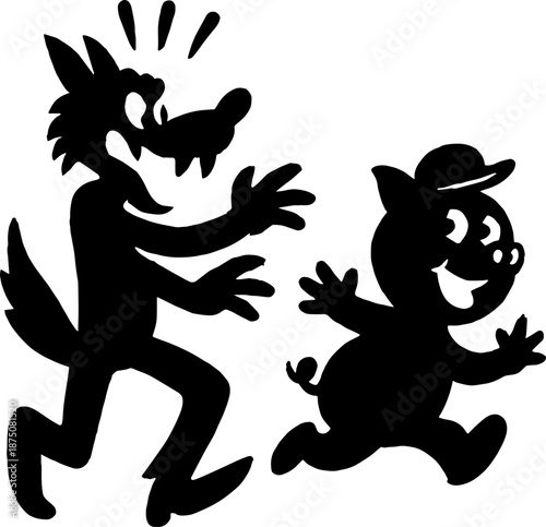 Cartoon-inspired silhouettes that bring animated fun into simple black shapes