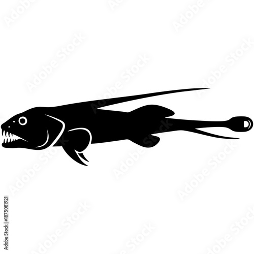 Deep Sea Anglerfish Silhouette Illustration