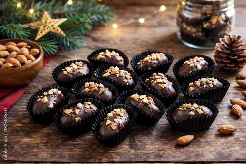 Almond London Cookies on Rustic Wooden Table