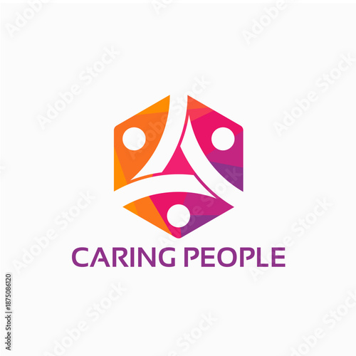 Caring People Logo Design Abstract People Symbol.