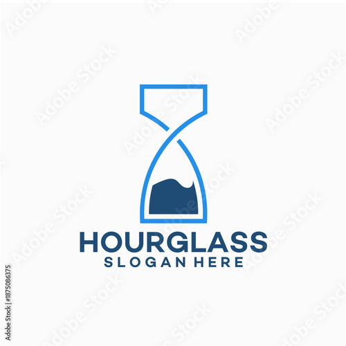 Modern Hourglass Logo Design Symbolizing Time Management and Efficiency.