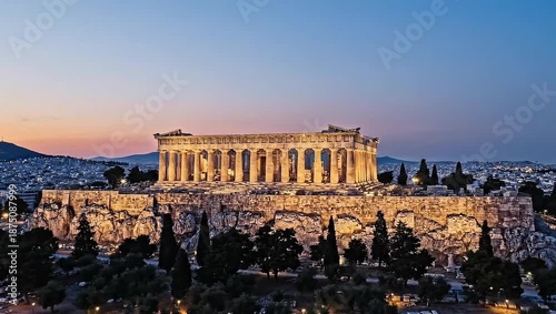 Parthenon at Sunset, Acropolis of Athens, Greece