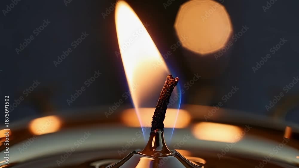 custom made wallpaper toronto digitalClose-up of a Hanukkah menorah flame with soft bokeh, conveying warmth, tradition, and celebration.