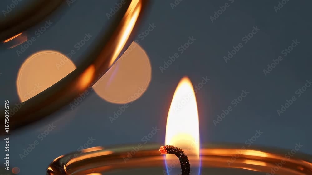 custom made wallpaper toronto digitalClose-up of a Hanukkah menorah flame with soft bokeh, conveying warmth, tradition, and celebration.