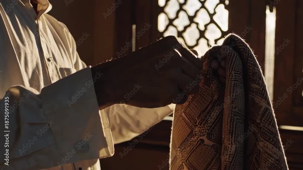 custom made wallpaper toronto digitalClose-up of a turban being respectfully tied in calm morning light, emphasizing tradition, care, and cultural identity.