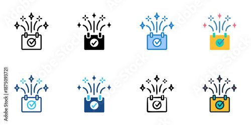 Campaign Event icons set multiple style collection. Editable stroke 
