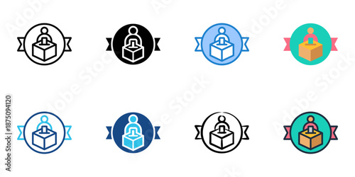 Independent Voter icons set multiple style collection. Editable stroke 
