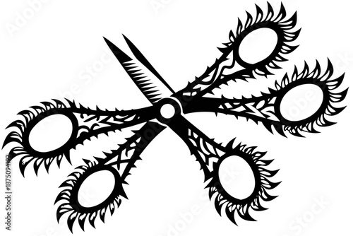 scissors silhouette illustration for cutting, craft, and tool concept design