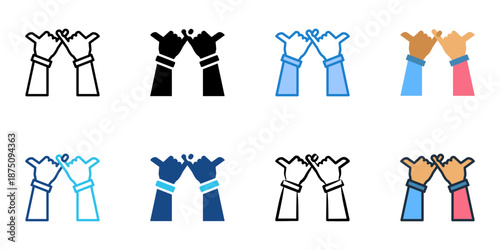 Campaign Promises icons set multiple style collection. Editable stroke 
