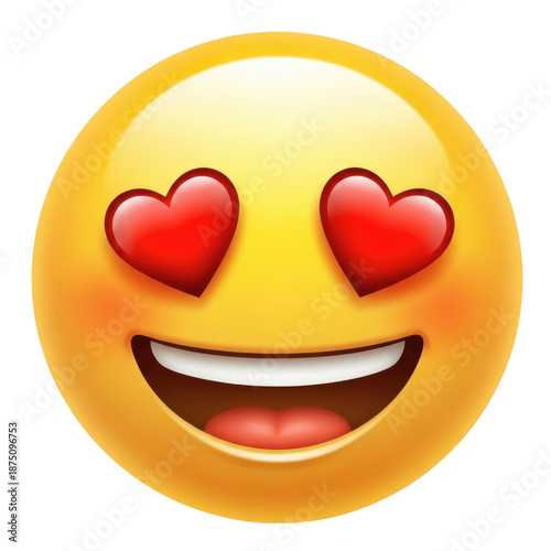 Laughing face with heart eyes emoji isolated on transparent background
