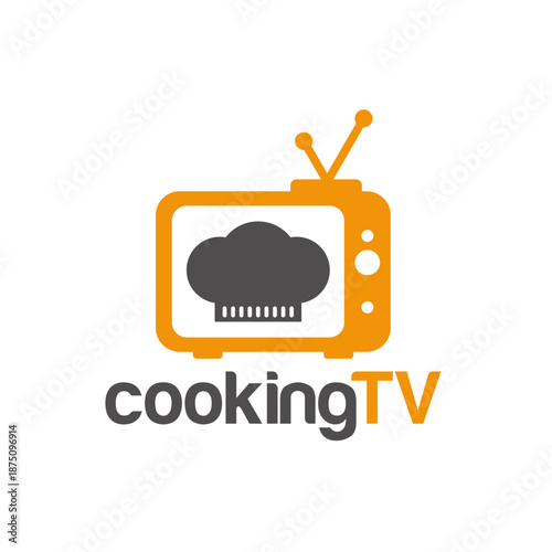 Cooking TV logo with chef hat and television screen.