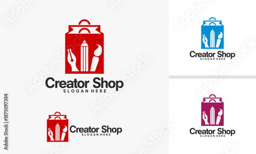 Creative Shopping Bag Logo Design for Creator Shop.