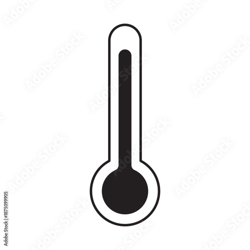 Thermometer Icon showing a clean temperature measurement symbol for medical, weather and health monitoring, with stroke, filled and colored icon vector illustration.