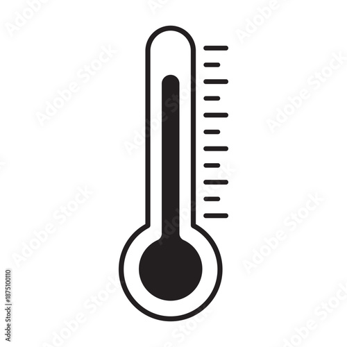 Thermometer Icon showing a clean temperature measurement symbol for medical, weather and health monitoring, with stroke, filled and colored icon vector illustration.