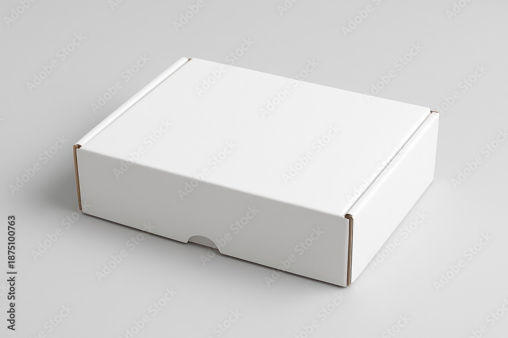 Naklejka premium Minimalist white cardboard packaging box.
