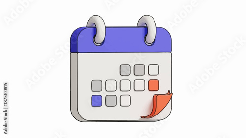 A 3D illustration of a calendar with a ripped page and some marked days