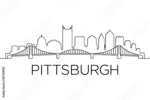 pittsburgh city skyline with bridge and buildings