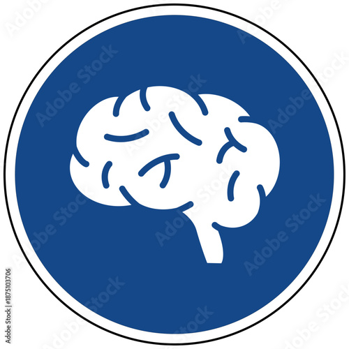 Blaues Gehirn Icon Intelligenz Wissen Wissenschaft Denken Psychologie Vektor Illustration