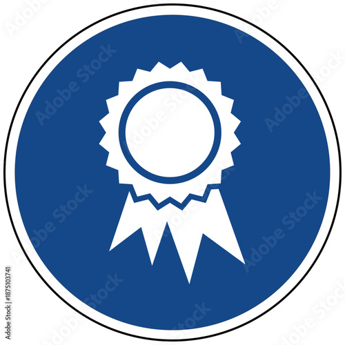 Blaues Preis Icon Auszeichnung Orden Medaille Erfolg Sieg Qualität Vektor Illustration